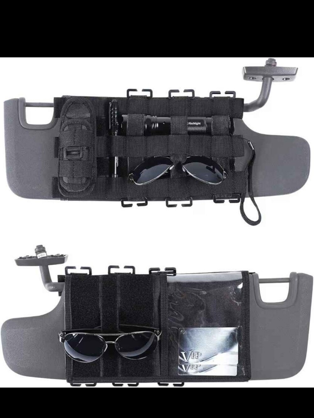 Tactical Sun Visor Organizer Front Storage Cover 2007-2023 Jeep Wrangler Car